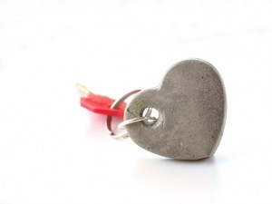 heart concrete key fob